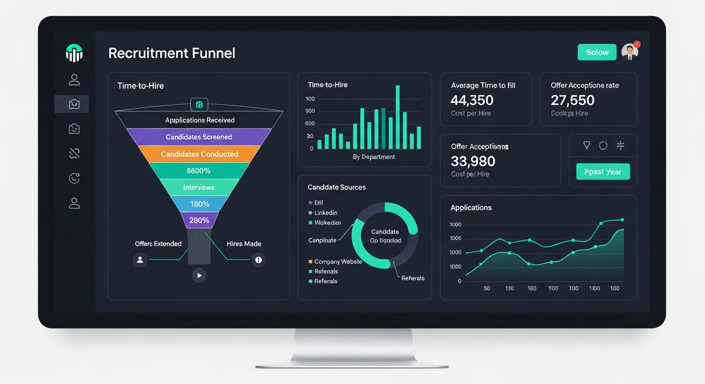 Recruitment funnel statistics dashboard