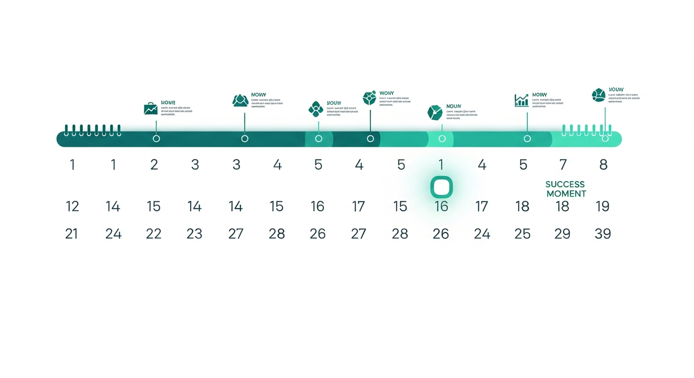 Timeline infographic showing the peak happiness moment for requesting video testimonials